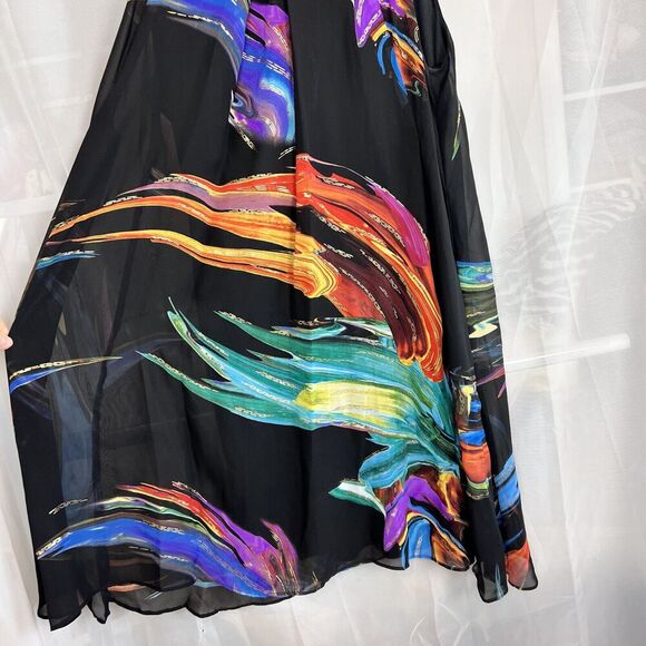 Vintage Signature by Robbie Bee swing mini dress formal cocktail sz 10 metallic - Picture 3 of 8